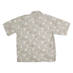 COOKE STREET Mens Beige & Red Pattern Cotton Blend Shirt L Casual Summer Style