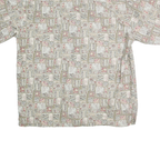 COOKE STREET Mens Beige & Red Pattern Cotton Blend Shirt L Casual Summer Style