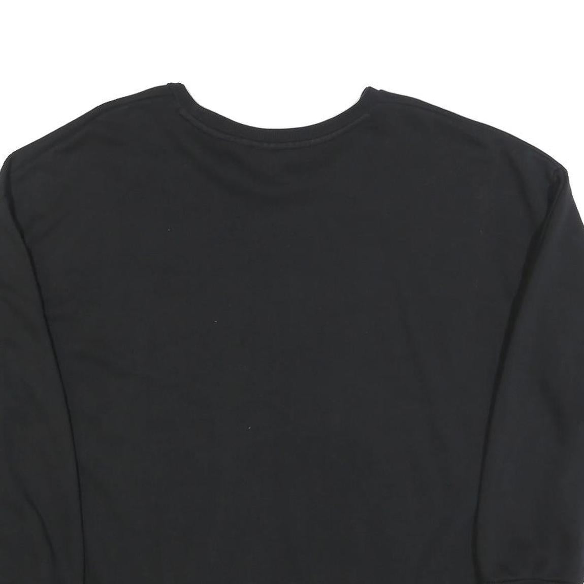 ADIDAS Womens Black Cotton Blend Crew Neck UK 18 Sweatshirt Logo Print