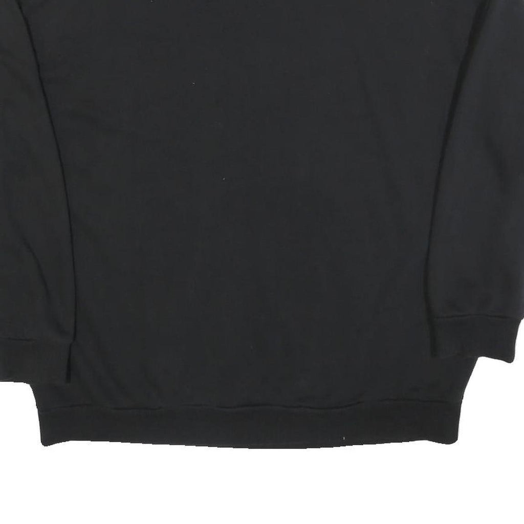 ADIDAS Womens Black Cotton Blend Crew Neck UK 18 Sweatshirt Logo Print