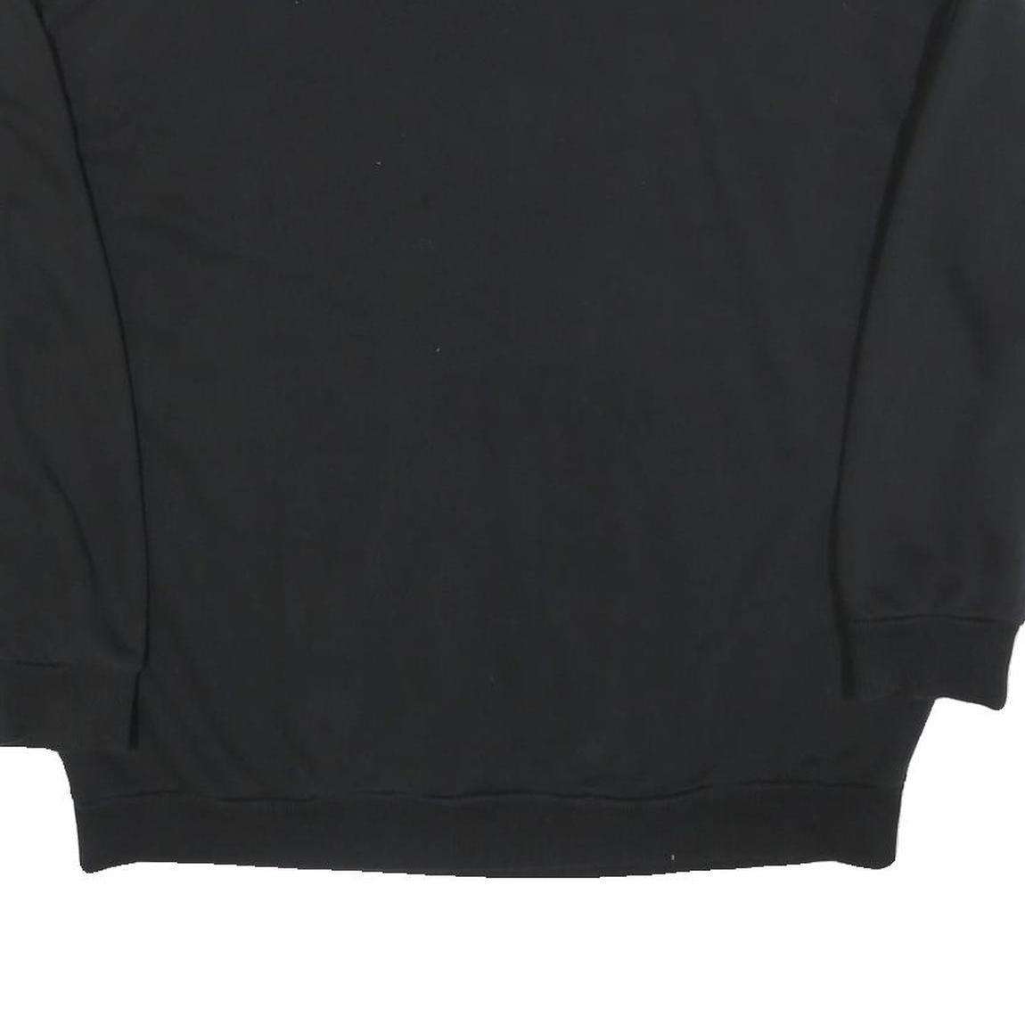 ADIDAS Womens Black Cotton Blend Crew Neck UK 18 Sweatshirt Logo Print