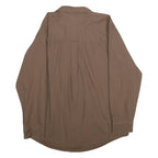 CHAPS Mens Brown Shirt XL Cotton Blend Casual Long Sleeve Button Closure