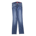 GUESS Womens Slim Blue Denim Jeans W24 L30 Classic Zip Pockets Casual Wear