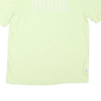 PUMA Mens Light Green Graphic T-Shirt S Short Sleeve Crew Neck Cotton Blend