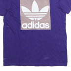 ADIDAS Womens Purple Cotton Graphic T-Shirt UK 10 Short Sleeve Crew Neck Branded