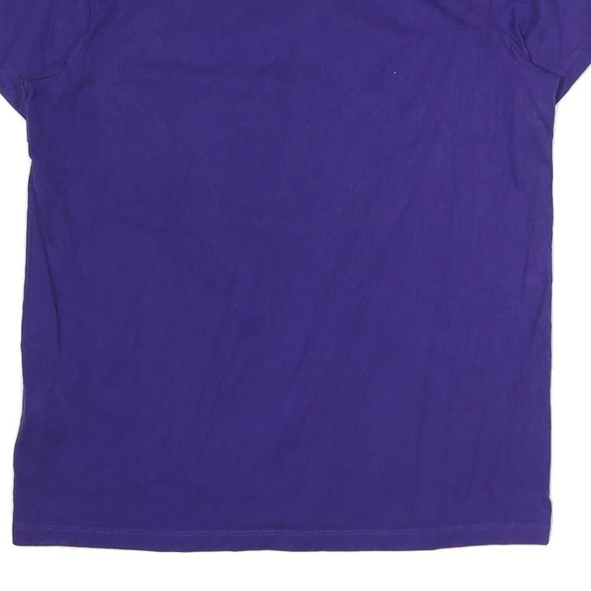 ADIDAS Womens Purple Cotton Graphic T-Shirt UK 10 Short Sleeve Crew Neck Branded