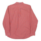 TOMMY HILFIGER Mens Red & Blue Check Shirt L Classic Fit Button Front Casual