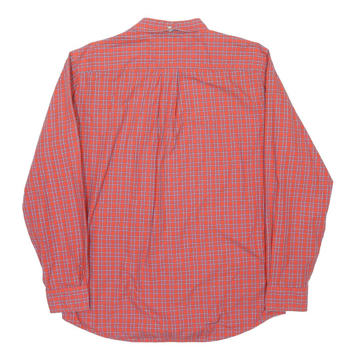 TOMMY HILFIGER Mens Red & Blue Check Shirt L Classic Fit Button Front Casual