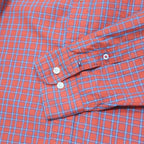 TOMMY HILFIGER Mens Red & Blue Check Shirt L Classic Fit Button Front Casual