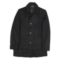 TOMMY HILFIGER Mens Black Cotton Classic Jacket XS Button Plain Stylish Winter