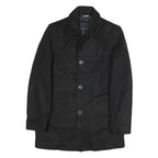 TOMMY HILFIGER Mens Black Cotton Classic Jacket XS Button Plain Stylish Winter