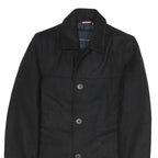TOMMY HILFIGER Mens Black Cotton Classic Jacket XS Button Plain Stylish Winter