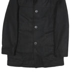 TOMMY HILFIGER Mens Black Cotton Classic Jacket XS Button Plain Stylish Winter
