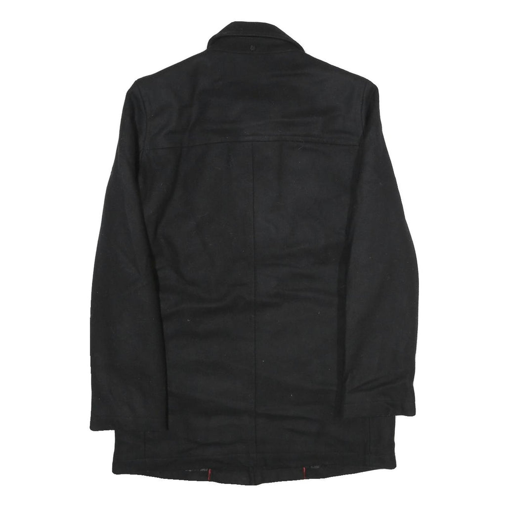 TOMMY HILFIGER Mens Black Cotton Classic Jacket XS Button Plain Stylish Winter