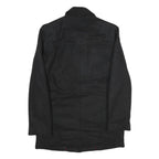 TOMMY HILFIGER Mens Black Cotton Classic Jacket XS Button Plain Stylish Winter