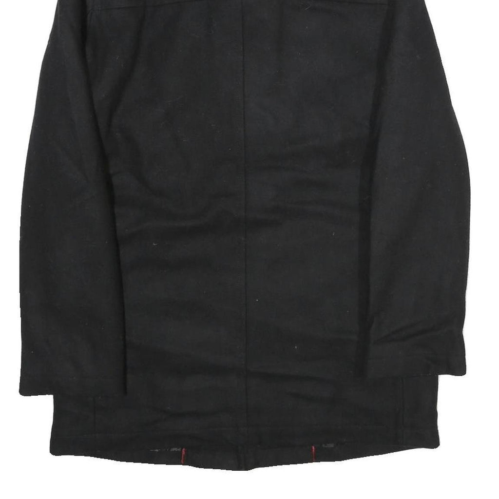 TOMMY HILFIGER Mens Black Cotton Classic Jacket XS Button Plain Stylish Winter