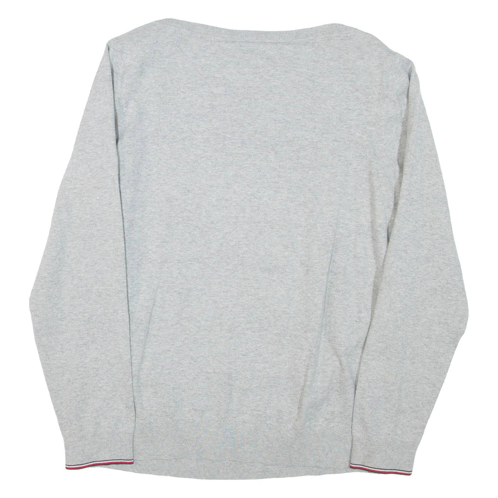 TOMMY HILFIGER Womens Jumper Grey Tight Knit L
