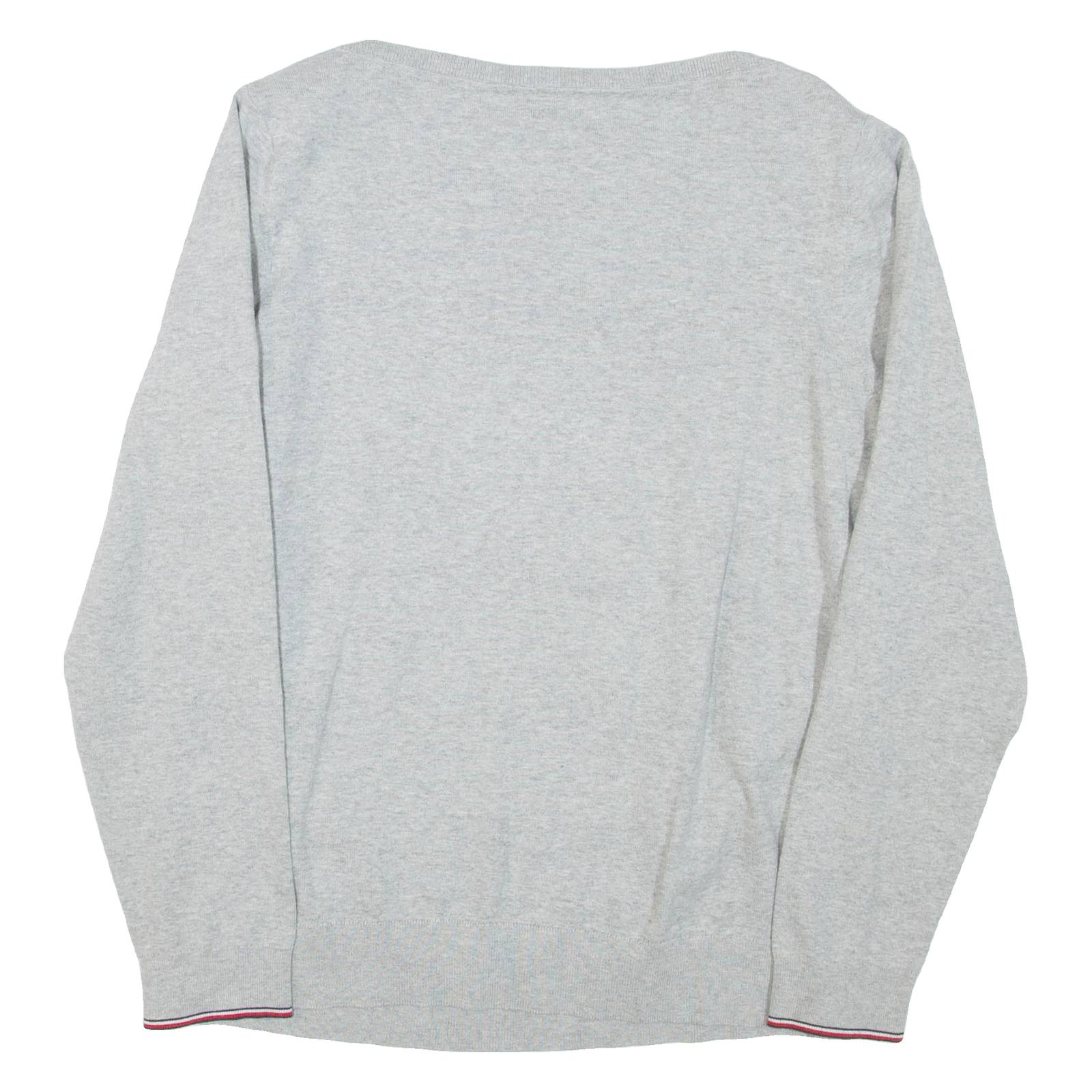 TOMMY HILFIGER Womens Jumper Grey Tight Knit L