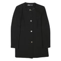 ZARA BASIC Womens Black Button Jacket M Acetate Plain Stylish Classic Fit