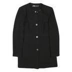 ZARA BASIC Womens Black Button Jacket M Acetate Plain Stylish Classic Fit
