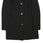 ZARA BASIC Womens Black Button Jacket M Acetate Plain Stylish Classic Fit