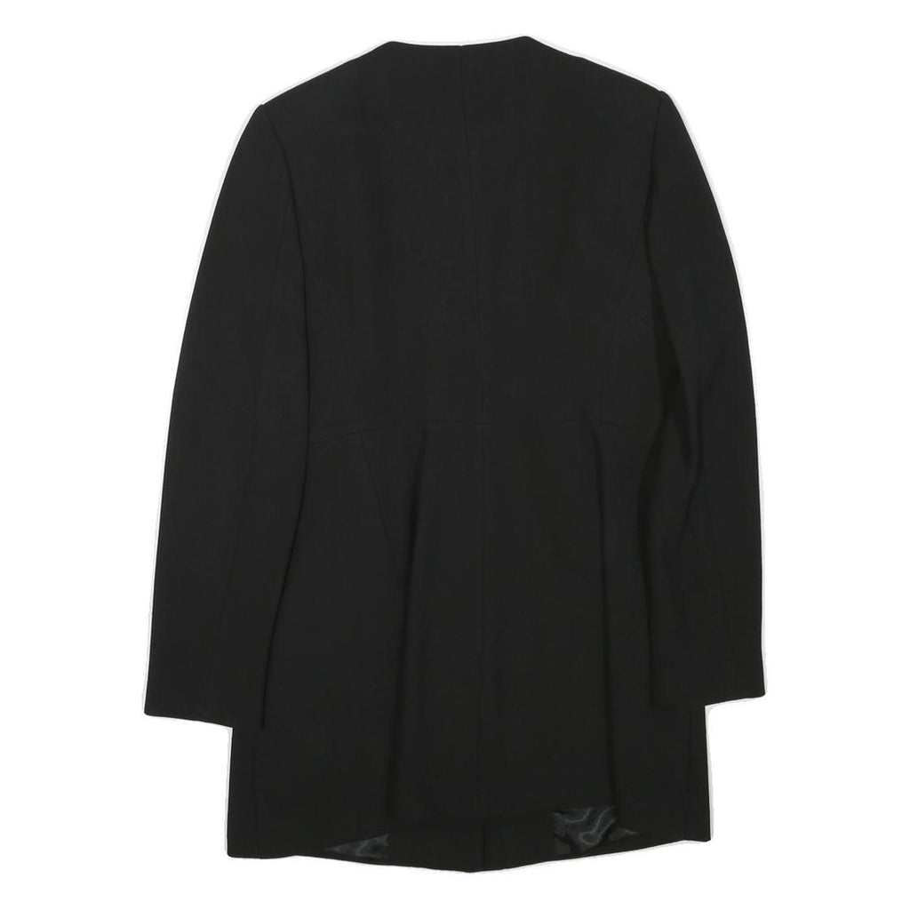 ZARA BASIC Womens Black Button Jacket M Acetate Plain Stylish Classic Fit