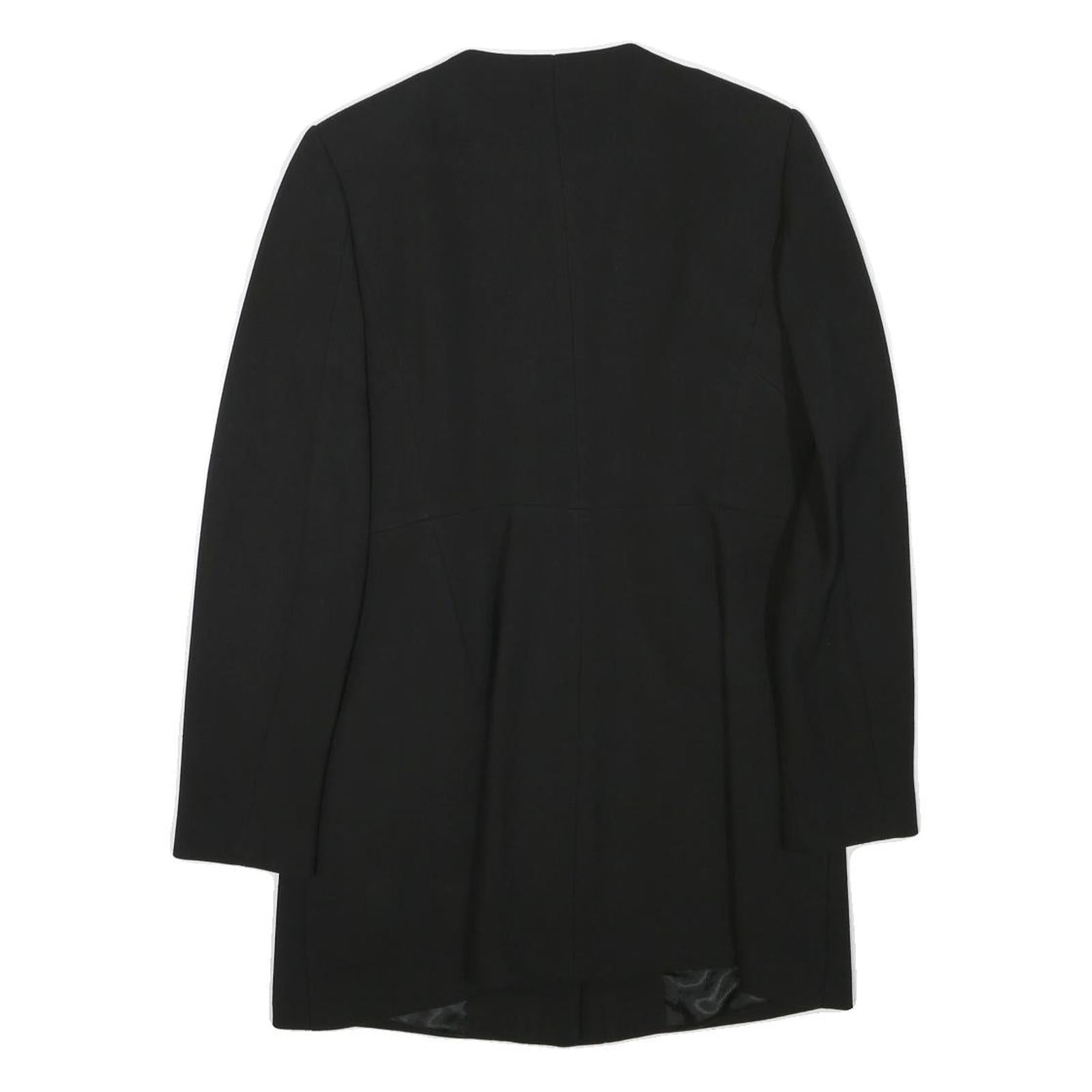 ZARA BASIC Womens Black Button Jacket M Acetate Plain Stylish Classic Fit