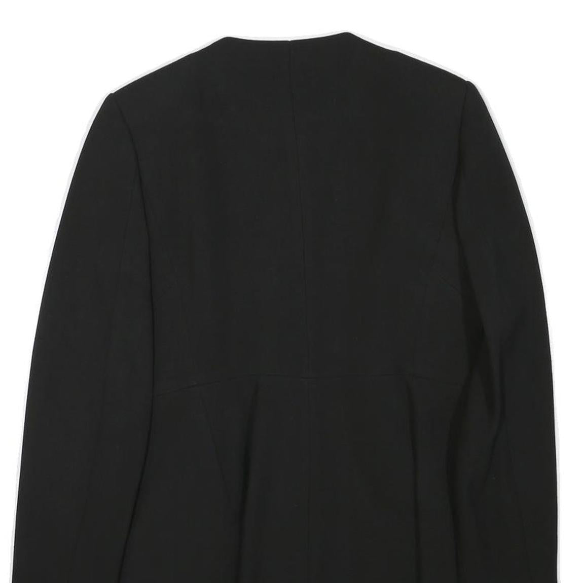 ZARA BASIC Womens Black Button Jacket M Acetate Plain Stylish Classic Fit