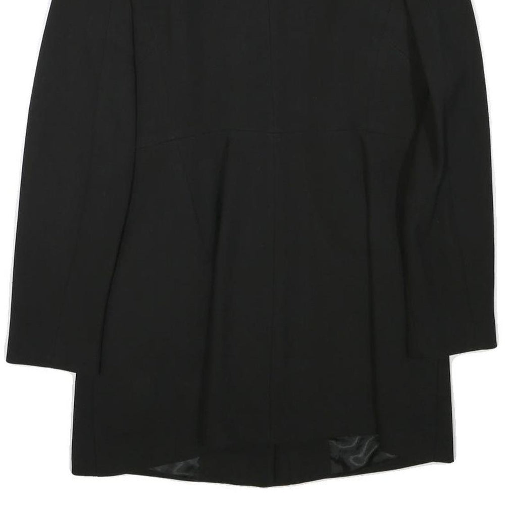 ZARA BASIC Womens Black Button Jacket M Acetate Plain Stylish Classic Fit