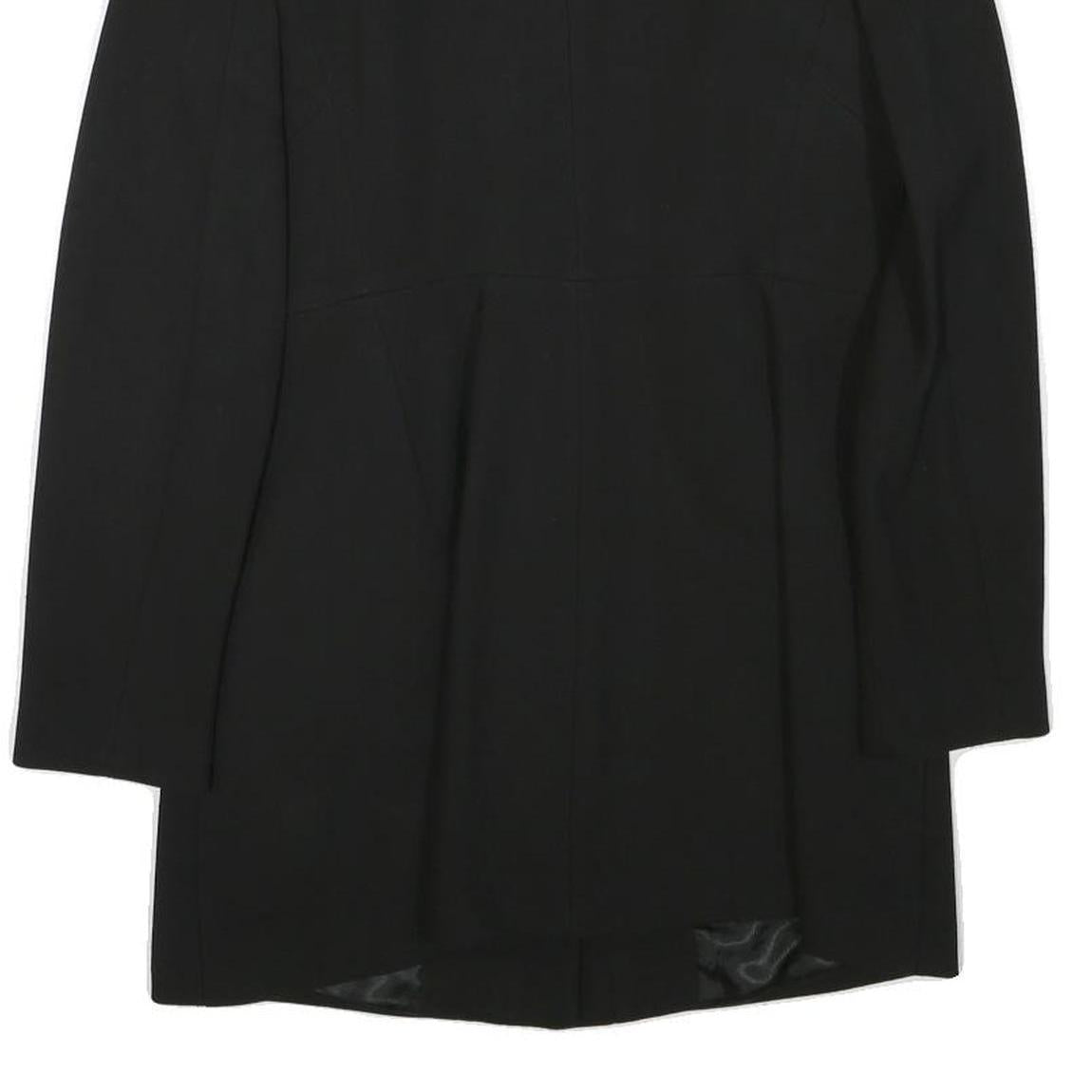 ZARA BASIC Womens Black Button Jacket M Acetate Plain Stylish Classic Fit