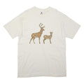 FRUIT OF THE LOOM Single Stitch Mens White Deer Graphic T-Shirt XL Short Sleeve