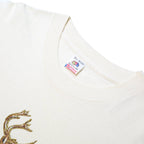 FRUIT OF THE LOOM Single Stitch Mens White Deer Graphic T-Shirt XL Short Sleeve