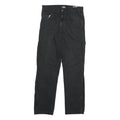 DICKIES Mens Cotton Blend Black Regular Straight Trousers W28 L29 Workwear Zip