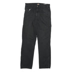 DICKIES Mens Cotton Blend Black Regular Straight Trousers W28 L29 Workwear Zip