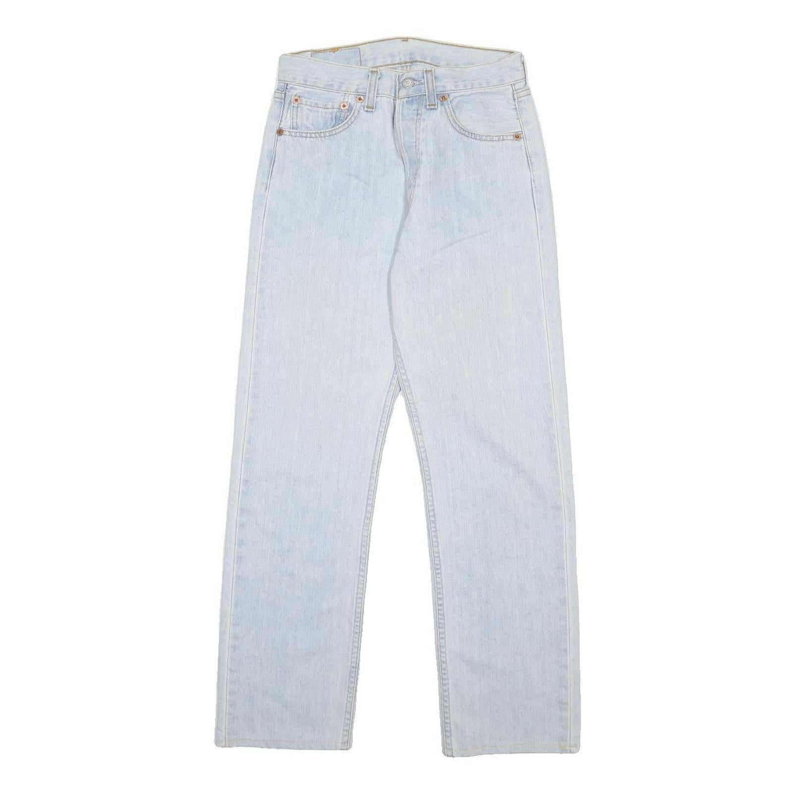LEVI'S 501 Womens Jeans Blue Regular Straight Denim Light W24 L27 Classic Fit