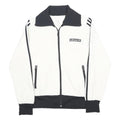 ADIDAS Womens White & Black Track Jacket UK 12 Cotton Blend Zip Sport Casual