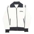 ADIDAS Womens White & Black Track Jacket UK 12 Cotton Blend Zip Sport Casual