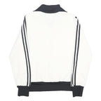 ADIDAS Womens White & Black Track Jacket UK 12 Cotton Blend Zip Sport Casual