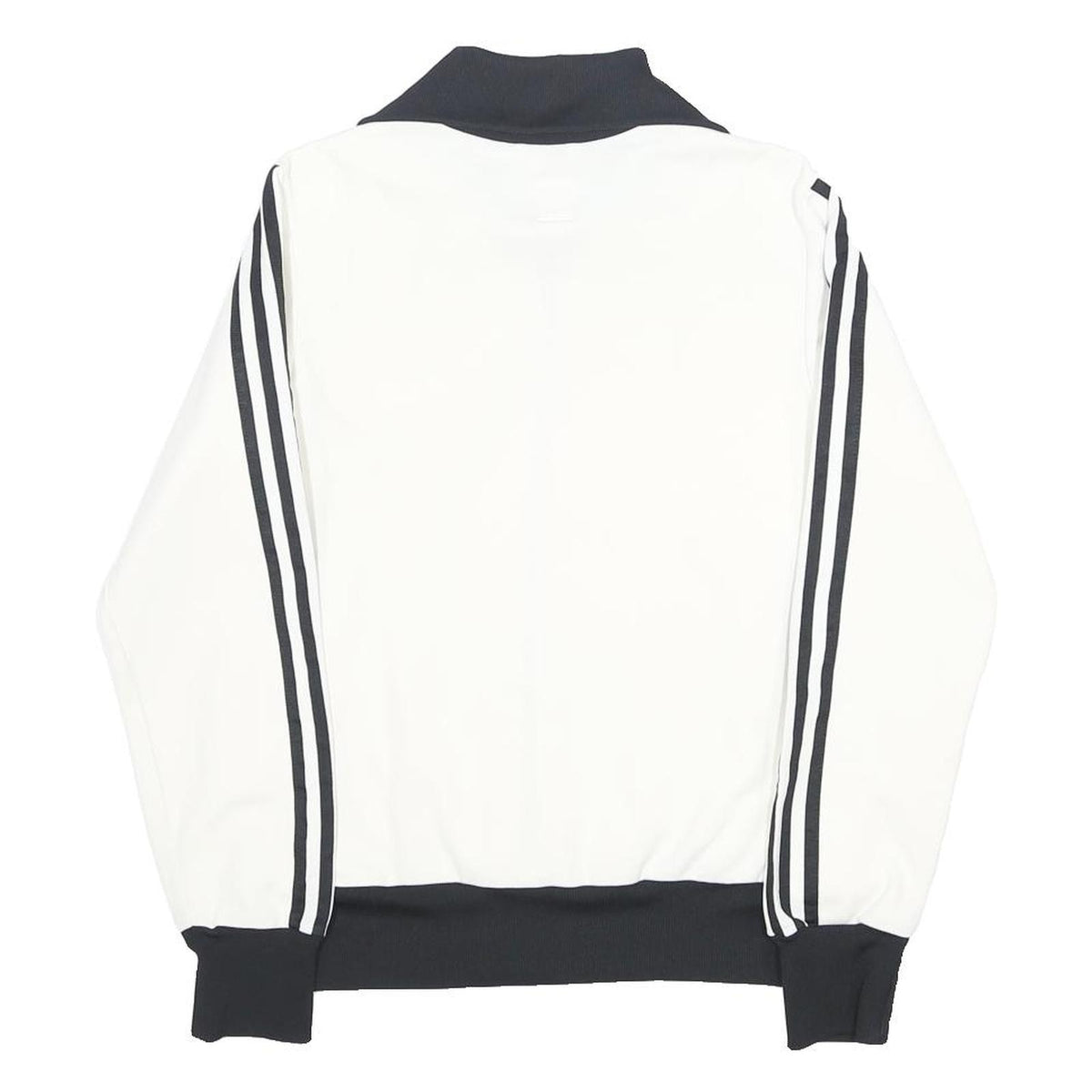 ADIDAS Womens White & Black Track Jacket UK 12 Cotton Blend Zip Sport Casual
