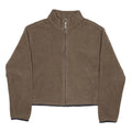 WOOLRICH Womens Brown Polyester Fleece Zip Jacket L Casual Warm Soft Comfort