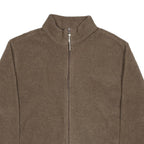 WOOLRICH Womens Brown Polyester Fleece Zip Jacket L Casual Warm Soft Comfort