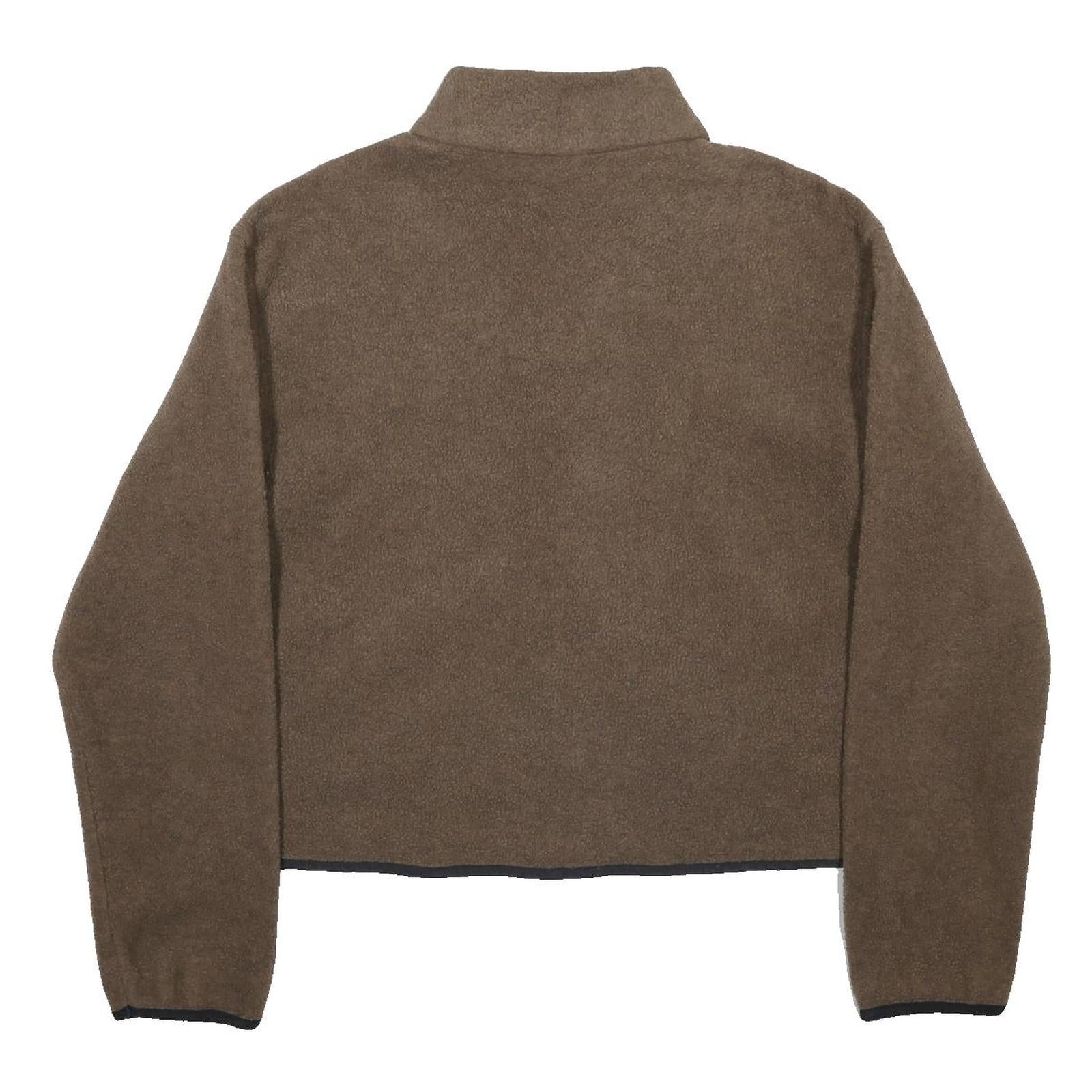 WOOLRICH Womens Brown Polyester Fleece Zip Jacket L Casual Warm Soft Comfort