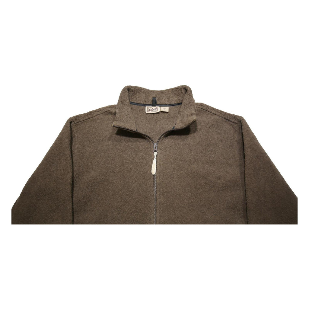 WOOLRICH Womens Brown Polyester Fleece Zip Jacket L Casual Warm Soft Comfort