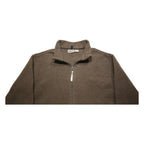 WOOLRICH Womens Brown Polyester Fleece Zip Jacket L Casual Warm Soft Comfort