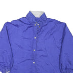 Womens Blue Reversible Button Jacket L Polyester Blend Plain Casual Outerwear