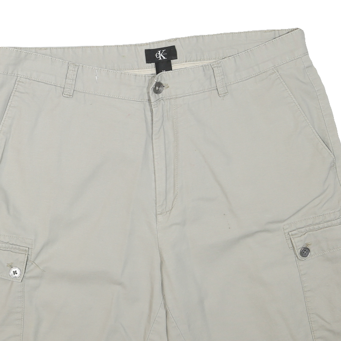 CALVIN KLEIN Mens Shorts Beige Cargo Plain XL W36 Cotton Blend Casual