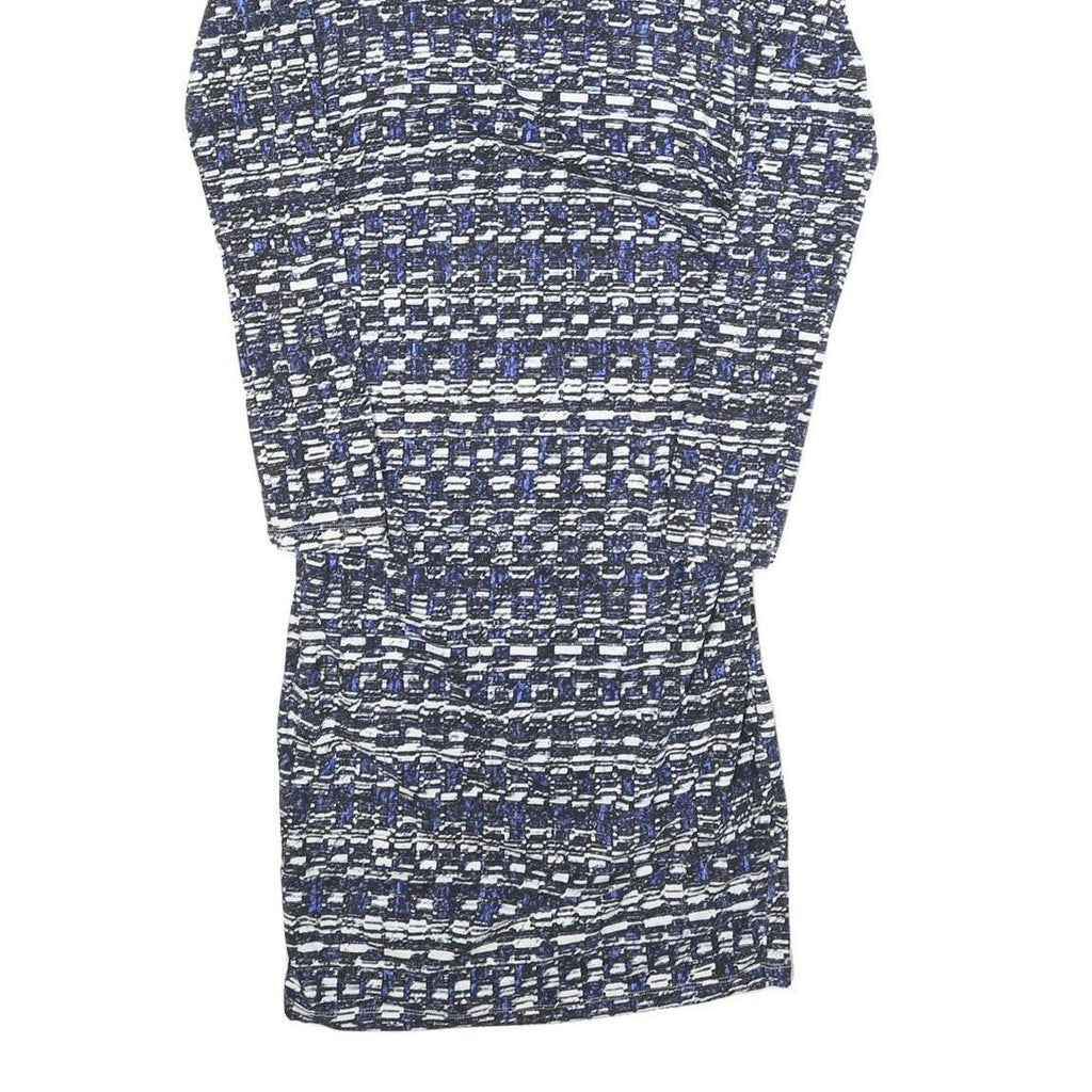 REISS Womens Blue Black & White Day Jersey Striped Long Sleeve Knee Length S