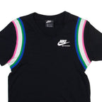 NIKE Womens T-Shirt Black V-Neck XS
