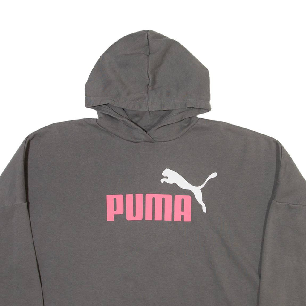 PUMA Cropped Womens Grey Hoodie M