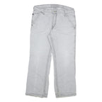 CARHARTT Mens Cotton Blend Grey Regular Fit Straight Leg Trousers W34 L29 Casual